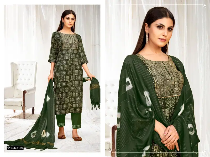 Meesho 1 Designer Rayon Printed Fancy Wear Ready Made Suit  Collection